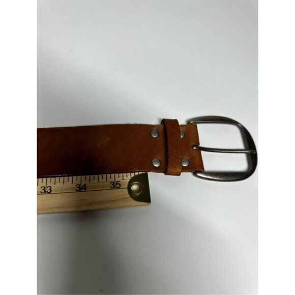 Rare Hollister Co. Leather Tea Rose Appliqué Brown Belt  Size S main image 5